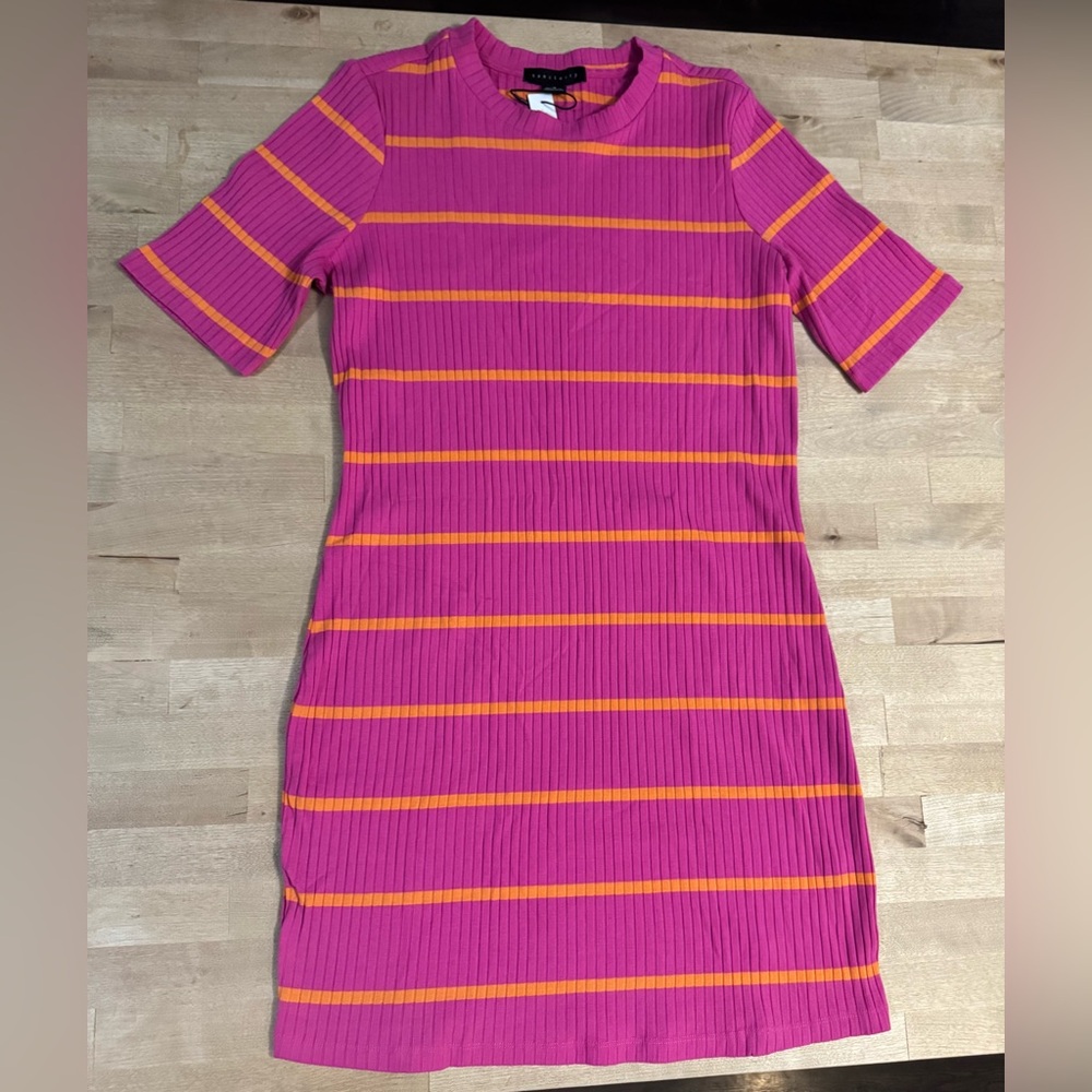 NWT Sanctuary Must Have Pink and Orange Striped Dress 1X - Picture 8 of 16
